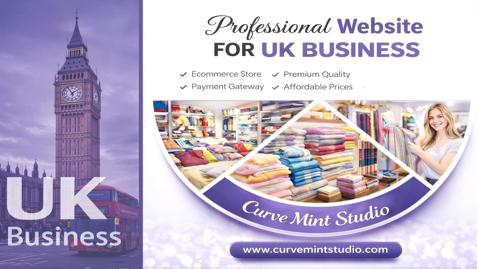 Professional Website for UK Businesses - Ecommerce, Payment Gateway & Premium Design | Curve Mint Studio